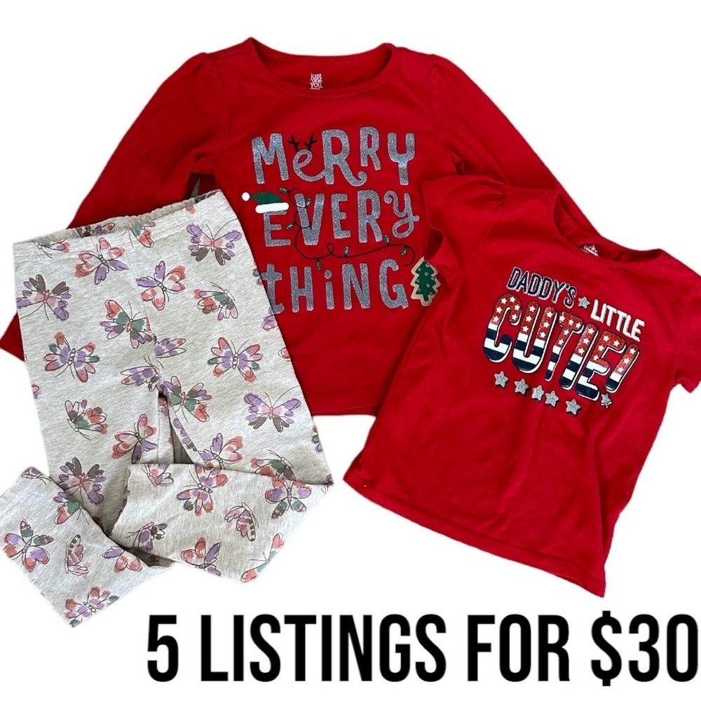 4T Girl clothes bundle Christmas 4th July & pants